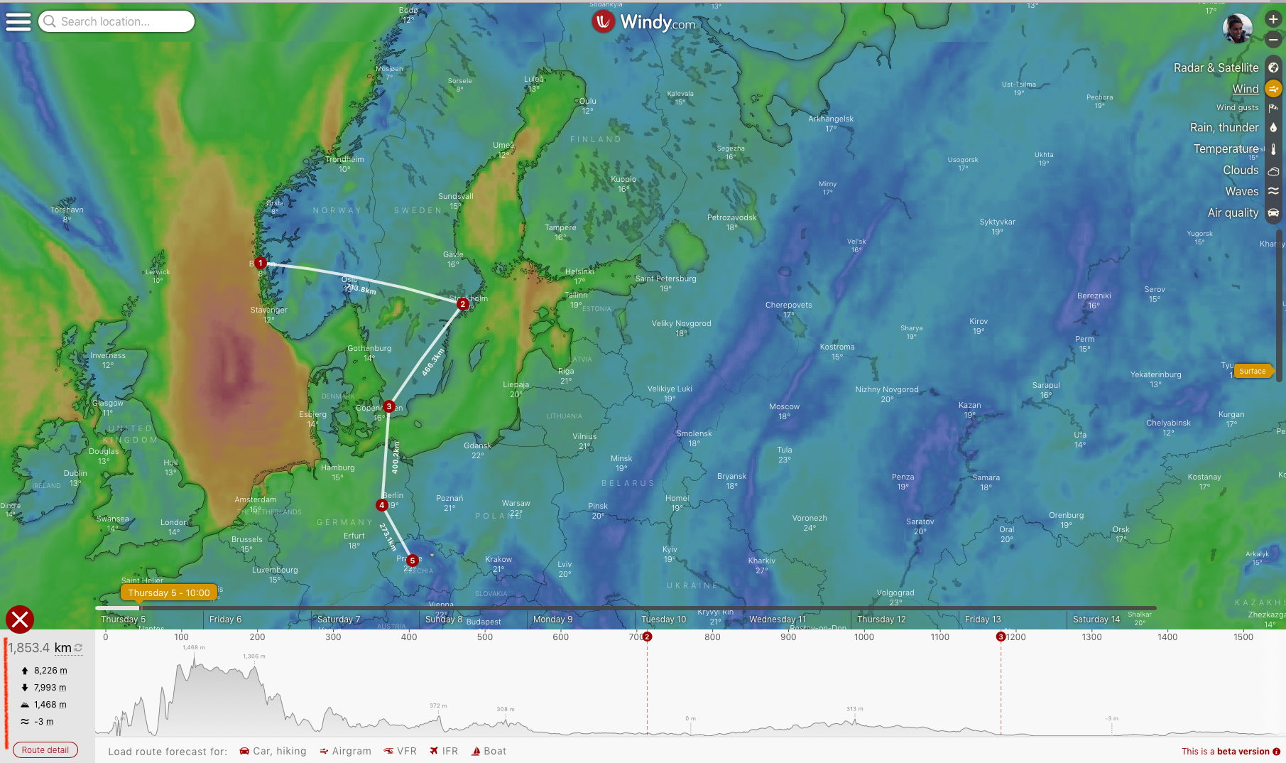 Windy Tutorial: How to use a route planner @ Windy Community