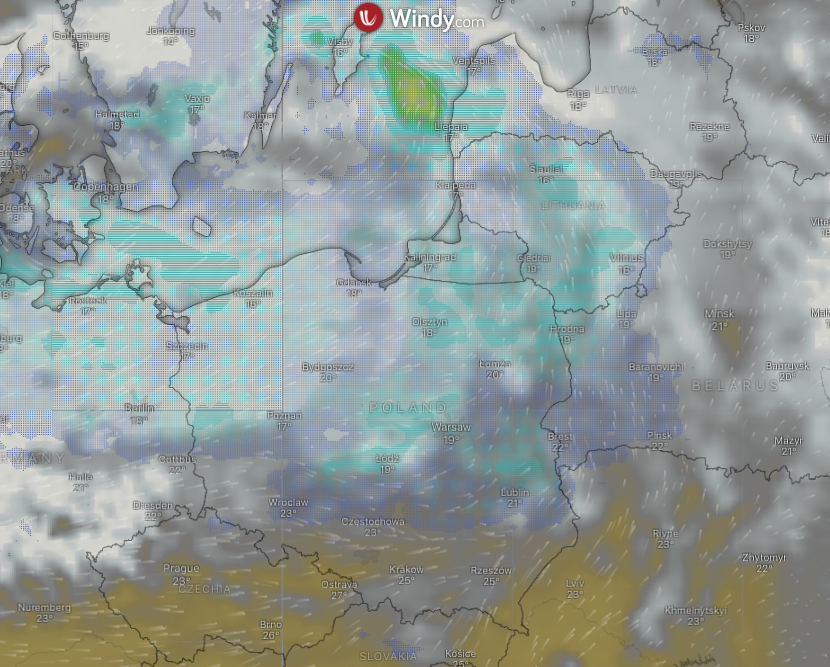 Burze, ulewy, wichury oraz trąby powietrzne nad Polską